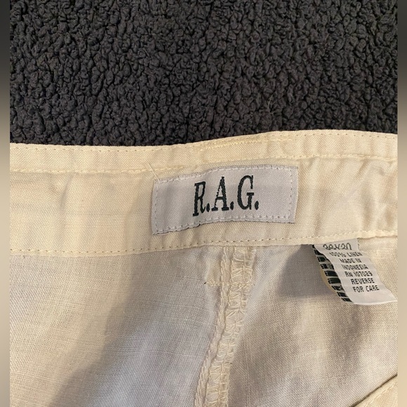 R.A.G. Men's Linen Pants/Trousers w/ back pockets and button+drawstring - 36x30 - Picture 3 of 4
